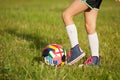 Girl playing soccer Royalty Free Stock Photo