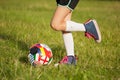 Girl playing soccer Royalty Free Stock Photo