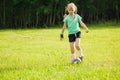 Girl playing soccer Royalty Free Stock Photo