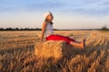 Girl playing in the sun . Loving the free . Royalty Free Stock Photo