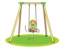 Girl Playing on a Swing, illustration