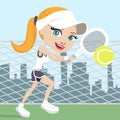 Girl playing tennis