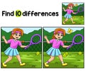 Girl Playing Tennis Find The Differences