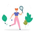 Girl playing tennis