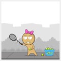 Girl playing tennis. Sportsman with tennis racket and tennis ball. Royalty Free Stock Photo