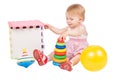 Girl playing toys Royalty Free Stock Photo