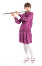 Girl playing transverse flute