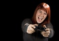 Girl Playing Videogames. Royalty Free Stock Photo