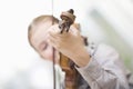 Girl Playing Violin At Home Royalty Free Stock Photo