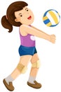 Girl playing volley ball