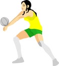 Girl Playing Volley Ball Sport Game Vector