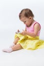 Girl playing on your phone Royalty Free Stock Photo