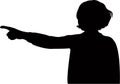 A girl pointing something silhouette vector