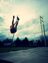 Girl Pole Vaulting Royalty Free Stock Photo