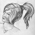 Girl with ponytail - sketch