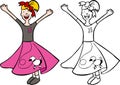 Girl in Poodle Skirt Royalty Free Stock Photo