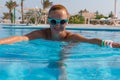 Girl in pool Royalty Free Stock Photo