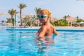 Girl in pool Royalty Free Stock Photo