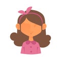 Girl portrait face icon web avatar flat style vector.