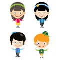 Girl portrait fun happy boy young expression cute teenager cartoon character little kid vector illustration. Royalty Free Stock Photo