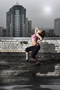 Girl posing on the roof