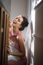 Girl posing in a room