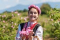 Girl posing during the Rose picking festival in Bulgaria Royalty Free Stock Photo