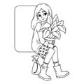 Girl with potted plant