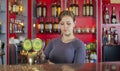 Girl pours beer Royalty Free Stock Photo