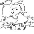 Girl pouting lips coloring page Royalty Free Stock Photo