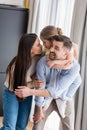 girl pouting lips with mom while Royalty Free Stock Photo