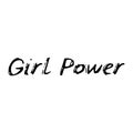 Girl power. Black text, calligraphy, lettering, doodle by hand isolated on white background. Nursery decor, card banner design Royalty Free Stock Photo