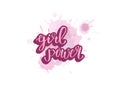 Girl power composition sticker card. Vector illustration. Royalty Free Stock Photo