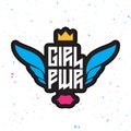 Girl Power - feminist slogan, fashionable fun girly patch