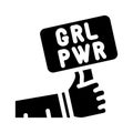 girl power glyph icon vector illustration