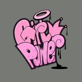 Girl power graffiti style hand drawn lettering. Street art Royalty Free Stock Photo