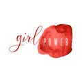 Girl Power hand drawn letteringe badge