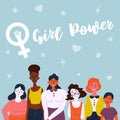 Illustration of a diverse group of women. Feminine Royalty Free Stock Photo