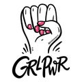 Girl power lettering. Women rights. Feminist slogan. Hand drawn vector illustration Royalty Free Stock Photo