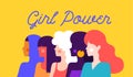 Girl Power. Modern flat character