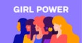 Girl Power. Modern flat characters