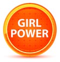 Girl Power Natural Orange Round Button Royalty Free Stock Photo