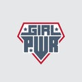 Girl Power. Print for t-shirt with original lettering. Superhero logo template. Girls have super powers