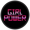 Girl power round sticker