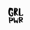 Girl power shirt quote lettering set Royalty Free Stock Photo