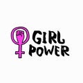 Girl power shirt venus quote lettering set Royalty Free Stock Photo