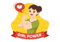Girl Power Vector Illustration to Show Women Can Also Be Stronger and Independent in Woman Rights and Diversity Flat Cartoon