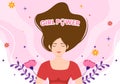 Girl Power Vector Illustration to Show Women Can Also Be Stronger and Independent in Woman Rights and Diversity Flat Cartoon