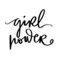 Girl power vector inscription. GRL PWR hand lettering. Feminist slogan.