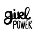 Girl power vector inscription. GRL PWR hand lettering. Feminist slogan.